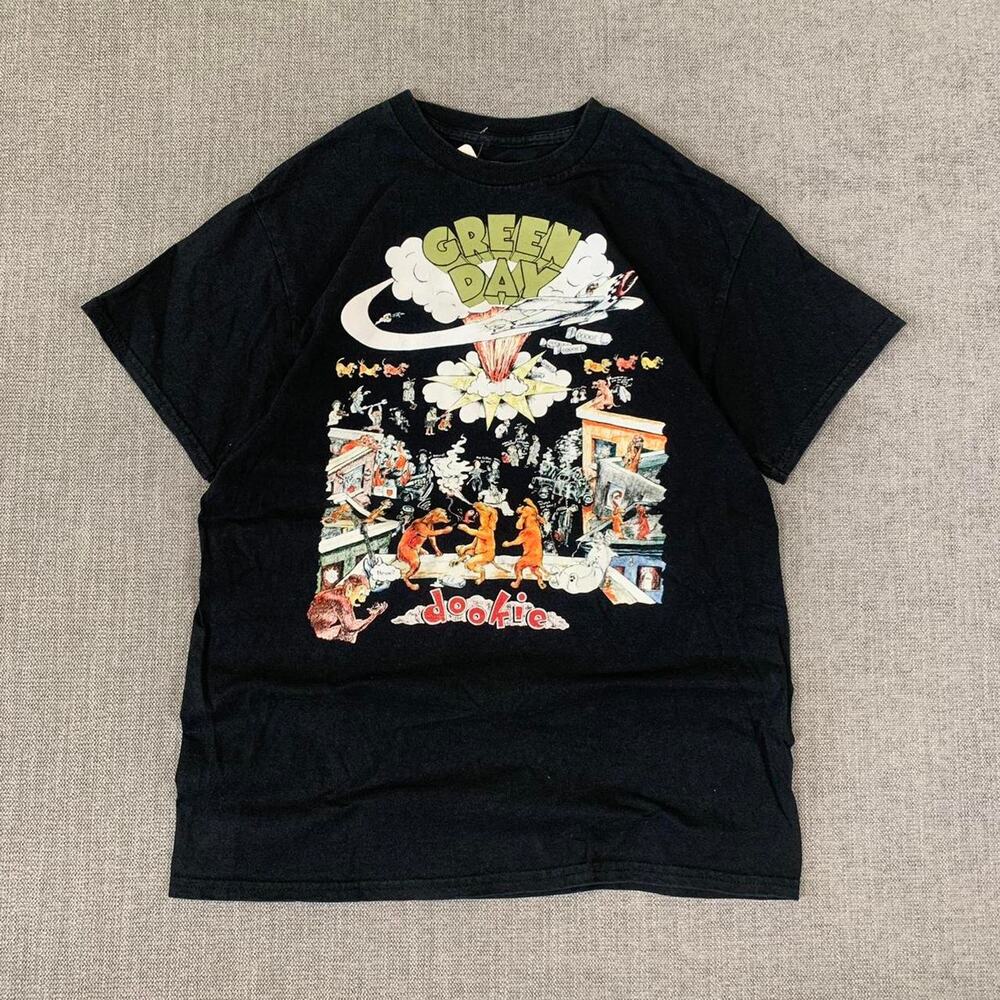 Green Day black Dookie album cover Band T-shirt
